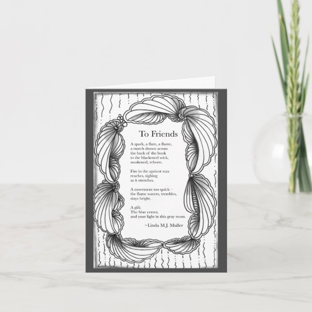 A poema de los amigos pequeño, tarjeta de nota ple (Anverso)