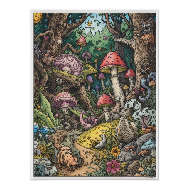 A psychedelic woodland poster (Anverso)