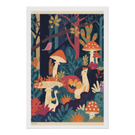 A psychedelic woodland poster