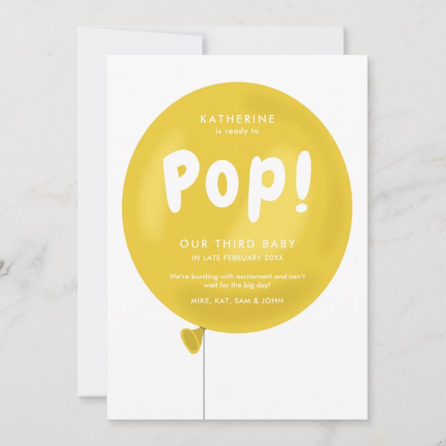 A punto de estallar la Invitación del embarazo (Anverso)