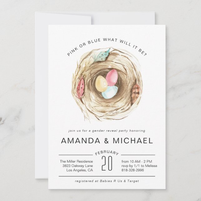 A punto de iniciar | Baby Shower Revelación de gén (Anverso)