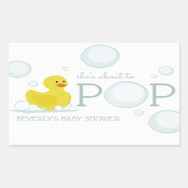 A punto de pop Rubber Duck Pegatina de Baby Shower