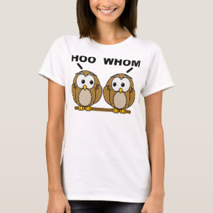 A Quién Gramática Búhos Camiseta Divertida