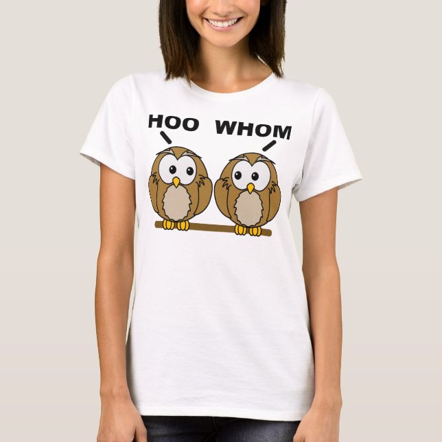 A Quién Gramática Búhos Camiseta Divertida (Anverso)