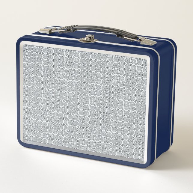 A rectangular blue and white lunchbox  (Anverso)