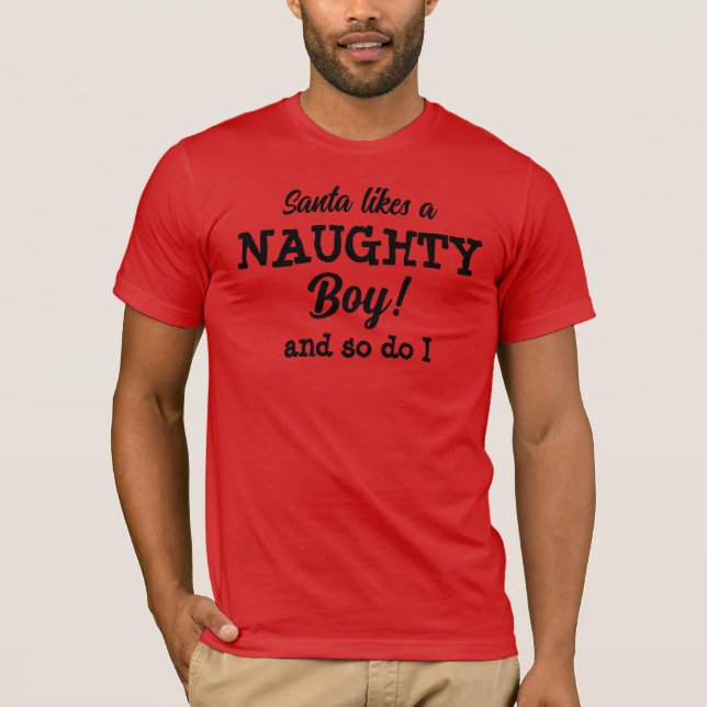 A Santa le gusta la camiseta de un niño travieso L (Anverso)