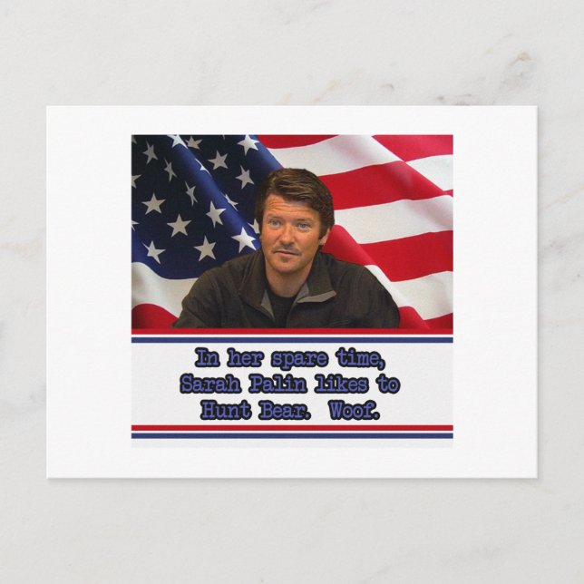 A Sarah Palin Le Gusta Cazar Tarjeta Post De Oso (Anverso)