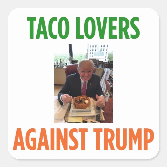A Taco le encanta el Pegatina de Trump (Anverso)