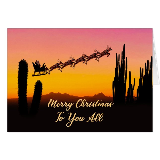 A Todos Los Navidades Santa sobre el desierto (Anverso (Horizontal))