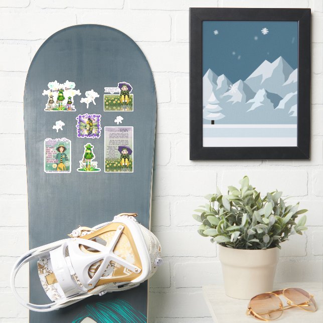 A través de la lluvia Pegatinas (snowboard)