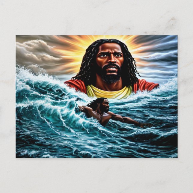 A través de la tarjeta postal de aguas turbulentas (Anverso)