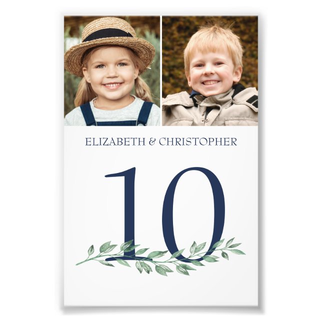 A través de los años Fotos Boda Tabla Número Rótul (Frente)