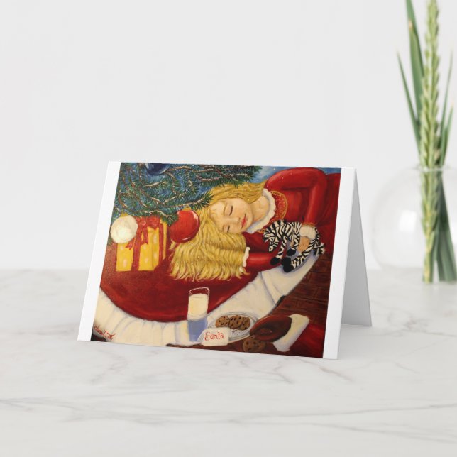 A través de Santas observa la tarjeta de Navidad - (Anverso)