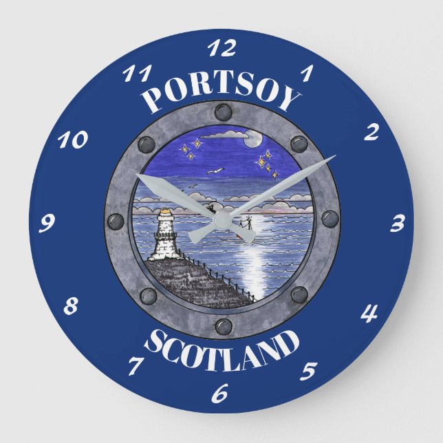 A través del reloj de pared grande de ojo de buey (Anverso)