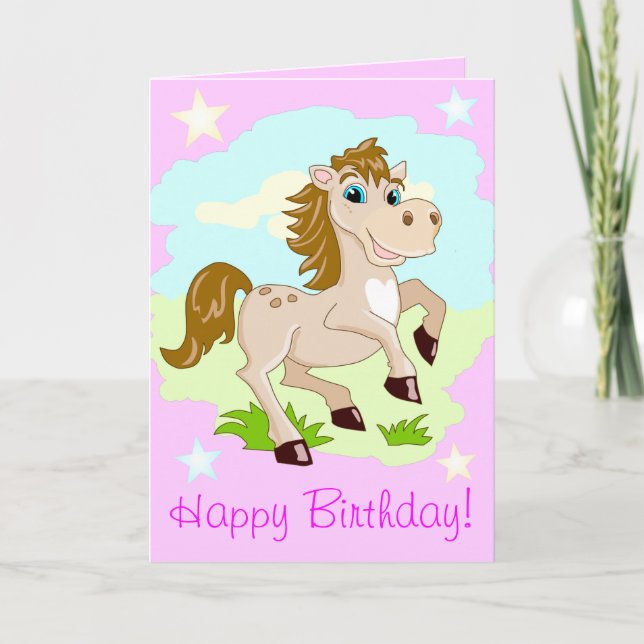 A un Chica muy especial: tarjeta Happy Horse Stars (Anverso)