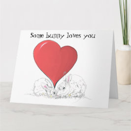 A un conejito le encanta la tarjeta Big Red Heart