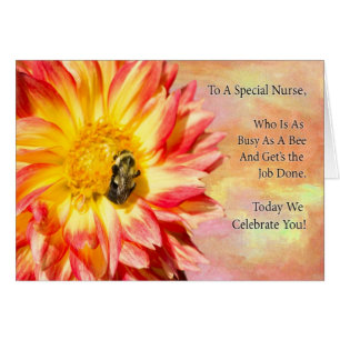 A una enfermera especial, Dahlia roja y amarilla c