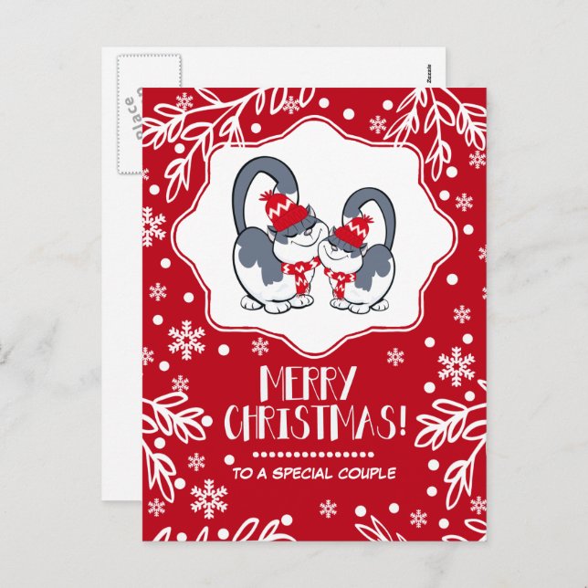 A una pareja especial en postales de Navidades (Anverso / Reverso)