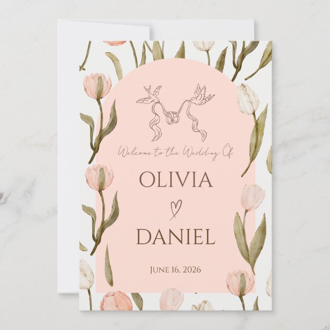 A wedding invitation with a dreamy, romantic touch (Anverso)