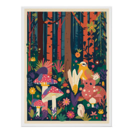 A woodland glossy poster