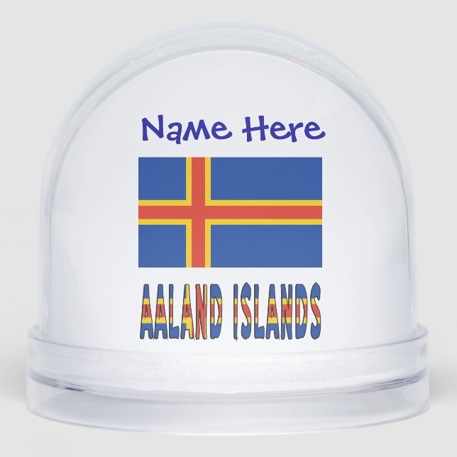 Aaland Islands Ålander Flag Blue Personalization (Anverso)