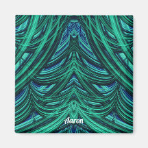AARON ~ 3D Diseño fractal imán verde azul