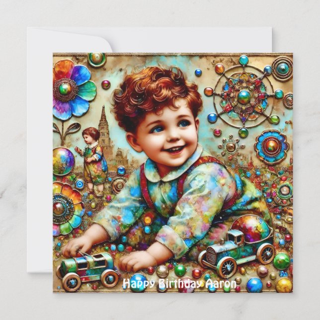 AARON ~ Cumpleaños feliz ~ Niño de cumpleaños ~ (Anverso)