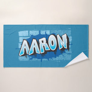 Aaron Su Nombre Graffiti Bath Beach Toalla