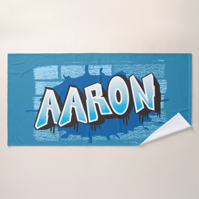 Aaron Su Nombre Graffiti Bath Beach Toalla (Toalla de baño)