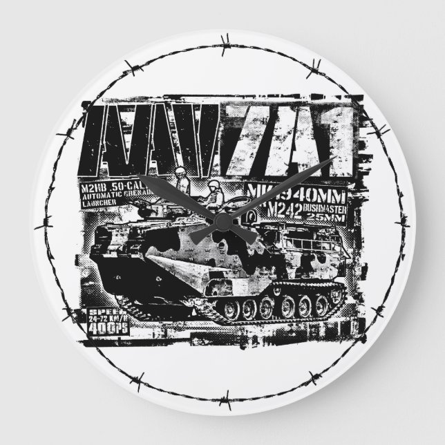 AAV-7A1 Reloj de pared acrílico de reloj grande (Anverso)