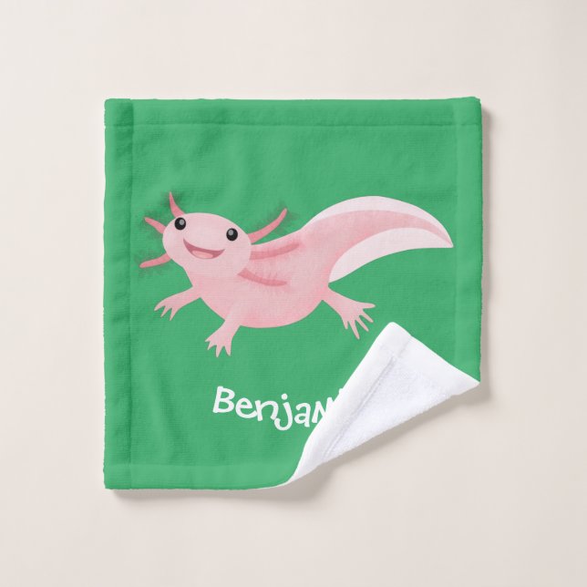 Aaxolotl lindo rosa feliz (Toallita)