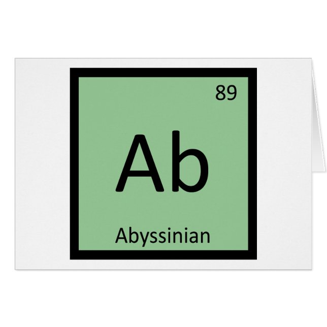 Ab - Tabla Periódica de Química Abisinia Elemento (Anverso (Horizontal))