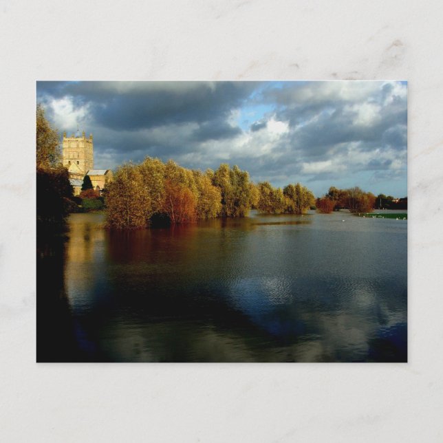 Abadía de Tewkesbury, Inglaterra, postal (Anverso)