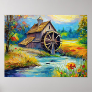 Abajo en la granja 2 - Escena de arte rural