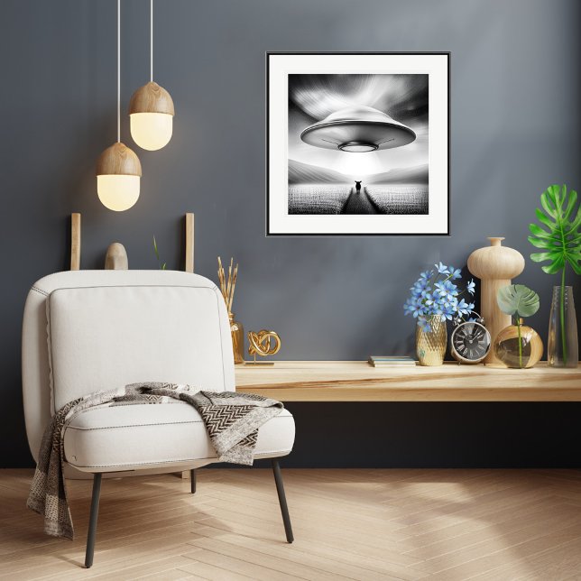 Abajo En La Granja - Impresión De Arte De OVNI (Down On The Farm - UFO Art Print.
Artist: Roger Smith)