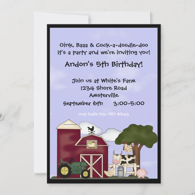 Abajo la invitación a la granja (Anverso)