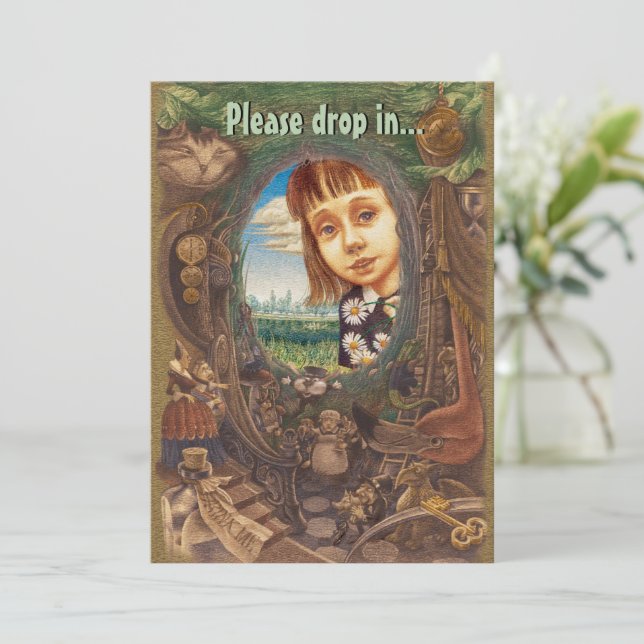 Abajo la invitación del agujero de conejo (Anverso de pie)