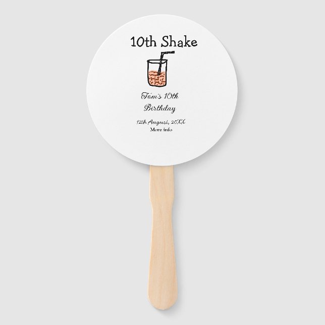 Abanico 10.ª sacudida 10.ª garrapata de feliz cumpleaños (Anverso)