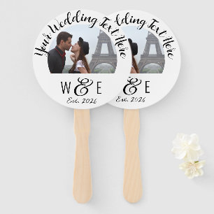 Abanico 10 Personalizado Script Text Program Fans Wedding