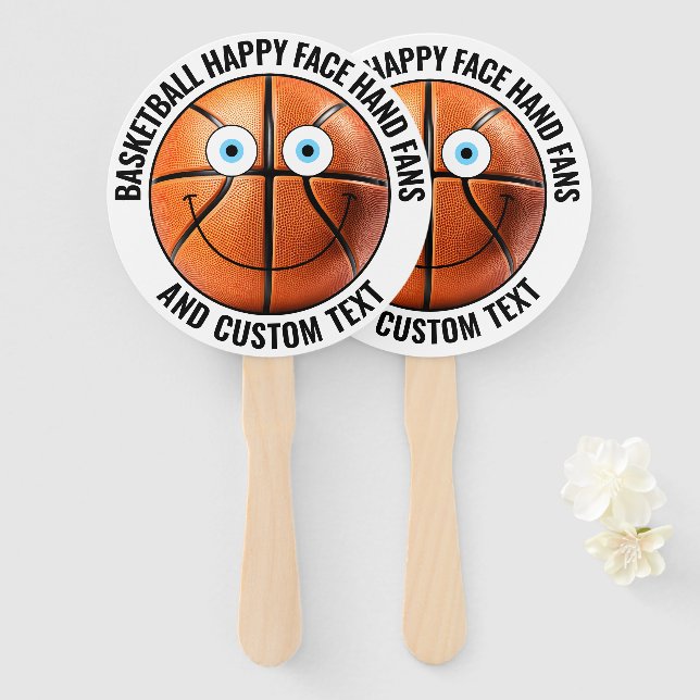 Abanico 10 x Personalizado Fiesta de baloncesto BLUE EYES  (Anverso y reverso)