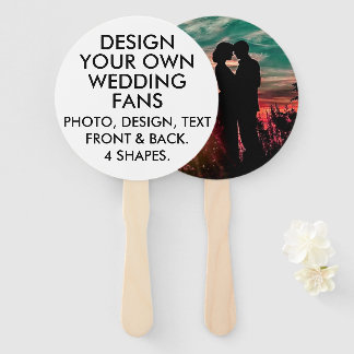 Abanico 10 x Personalizados VENTILADORES BODAS ECRU Person