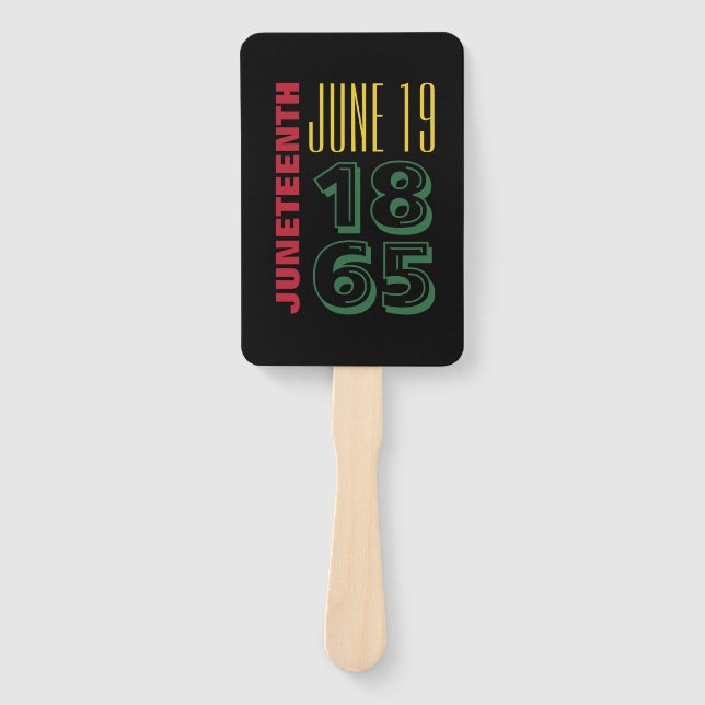 Abanico 19 de junio de 1865 Tipografía Historia negra (Anverso)