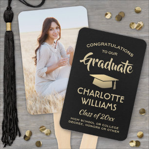 Abanico 1 Foto graduada Felicitaciones a los modernos negr