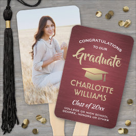 Abanico 1 Graduación fotográfica cepillado blanco dorado r