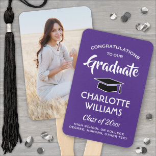 Abanico 1 Graduación fotográfica Elegante moderno morado y