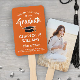 Abanico 1 Graduación fotográfica Elegante Naranja blanco y