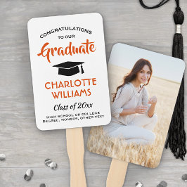 Abanico 1 Graduación fotográfica Naranja moderno blanco y 