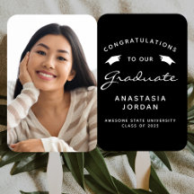2025 Foto Personalizada Graduación Blanco Negro