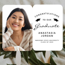 2026 Foto Personalizada Blanca Negra Graduación
