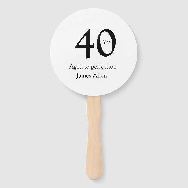 Abanico 40 years aged to perfection birthday name simple  (Anverso)